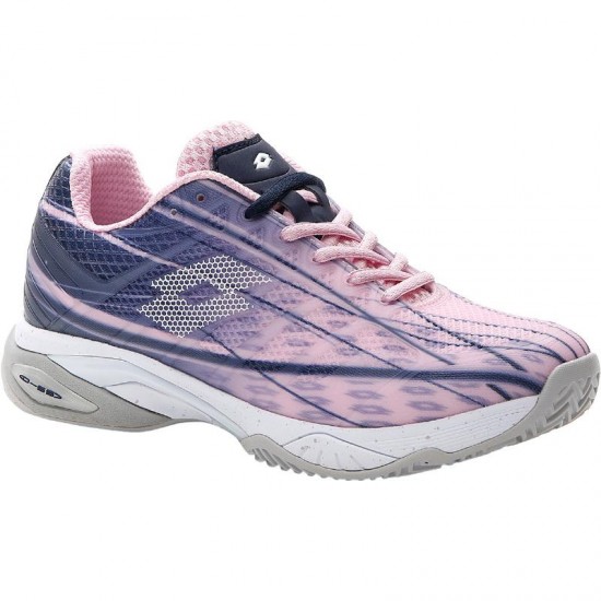 Zapatillas Lotto Mirage 300 Clay Rosa Blanco Azul Marino Mujer