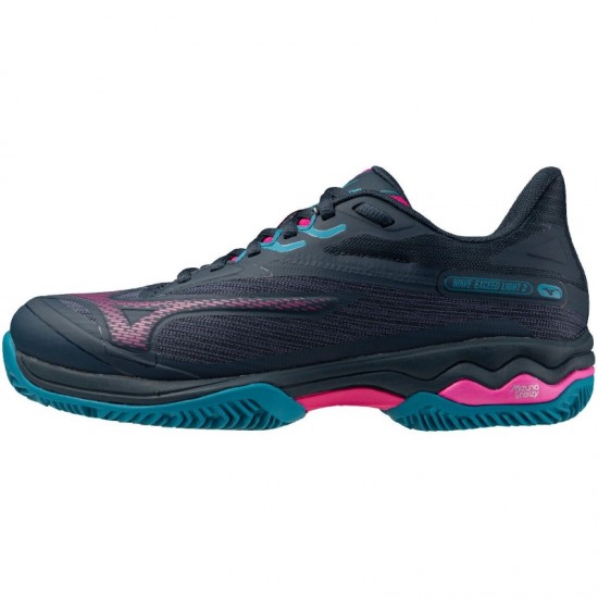 Zapatillas Mizuno Wave Exceed Light 2 Padel Azul Marino Fucsia Mujer